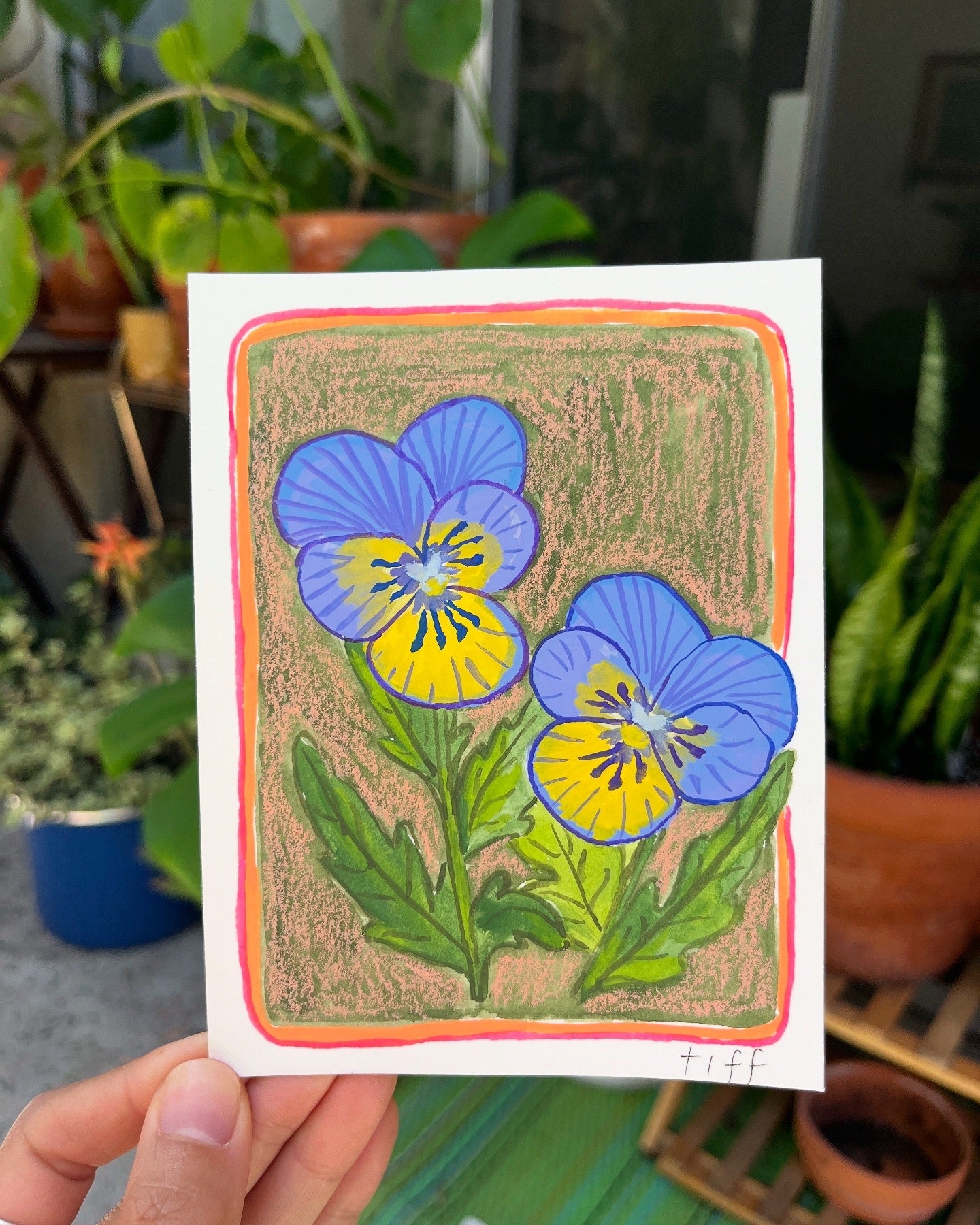"Pansy Sisters" Original Painting