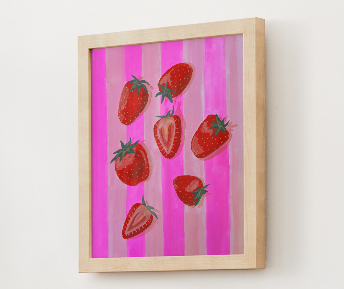 "Strawberries Al Fresco" Original Painting