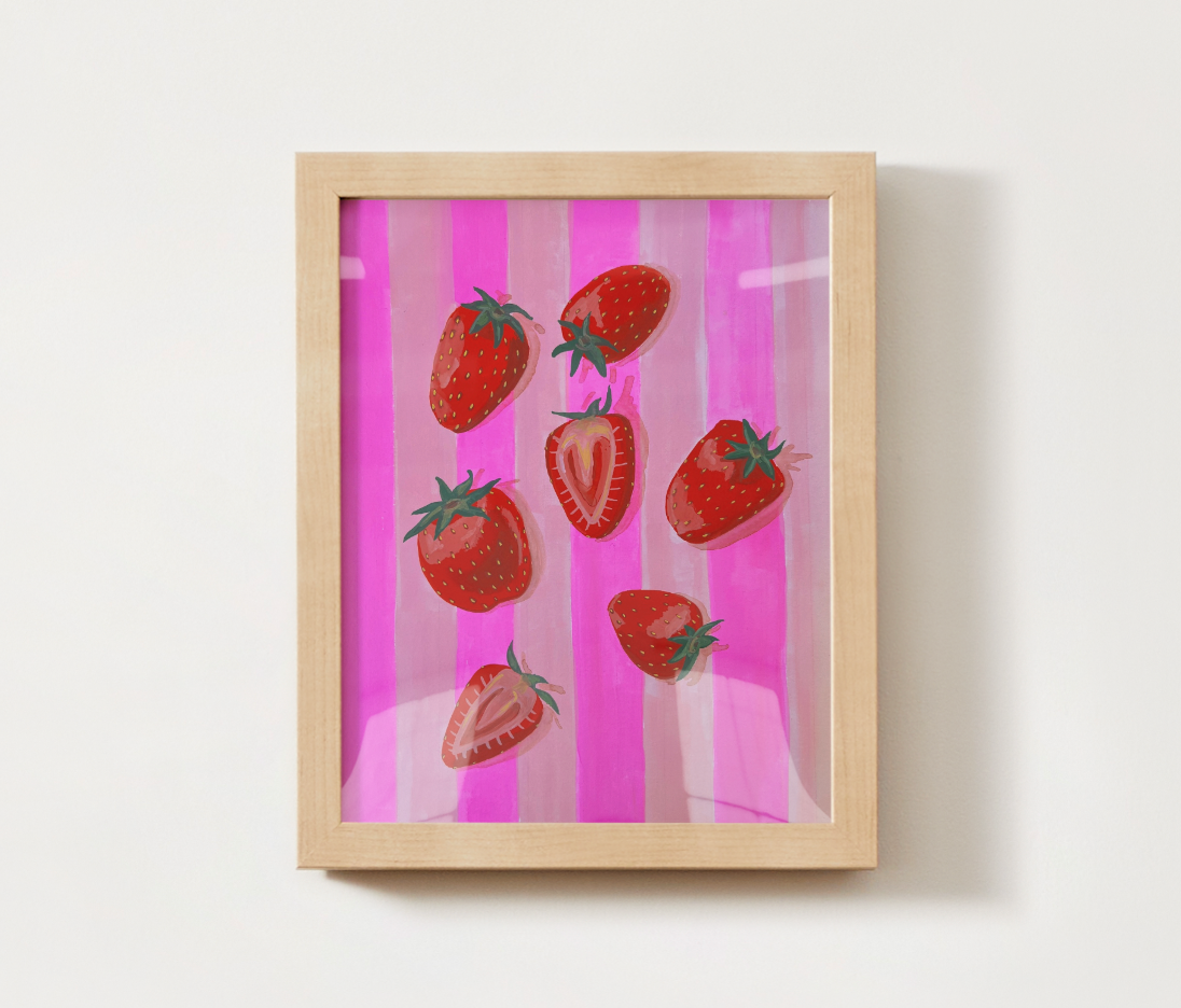 "Strawberries Al Fresco" Original Painting