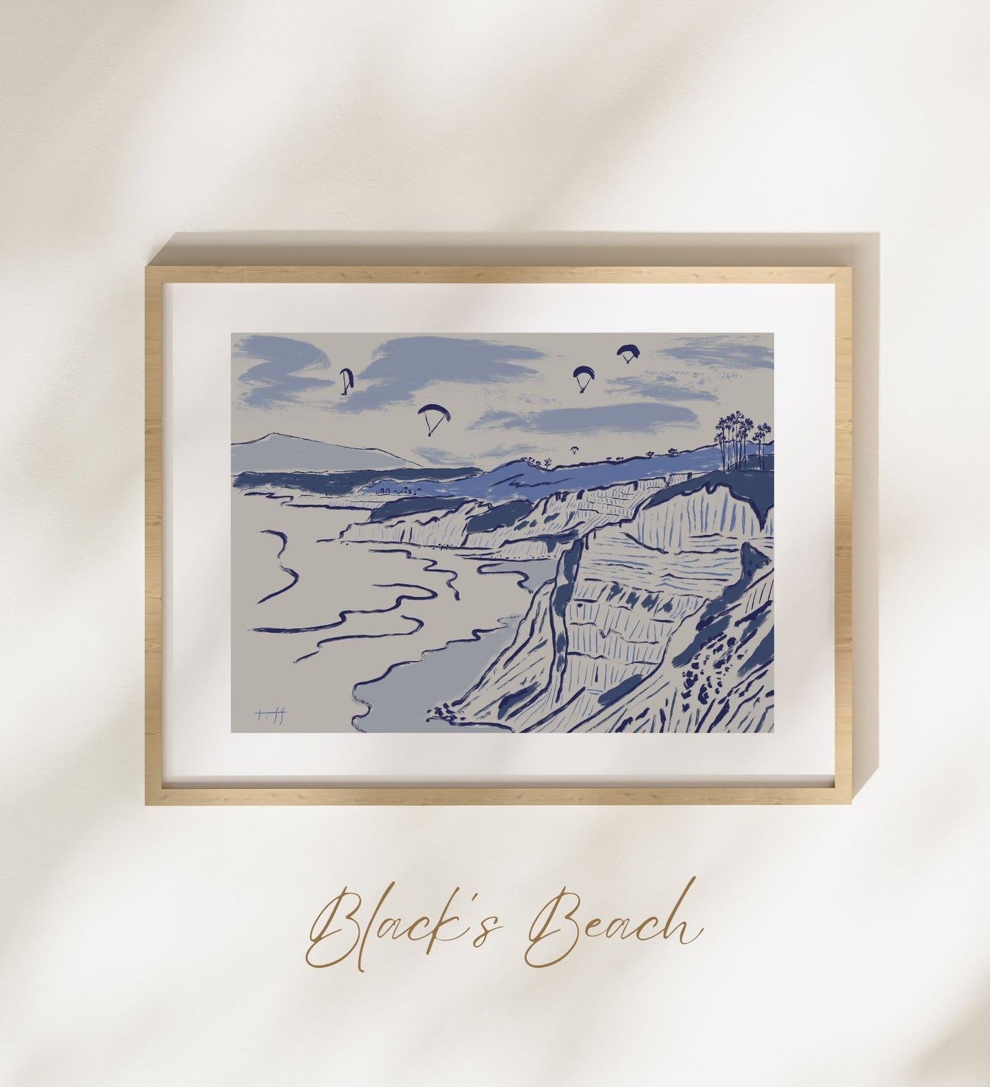 "Hang Gliders Over Black's Beach" Print