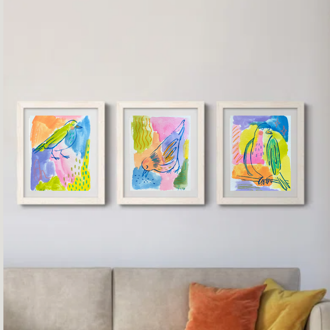 "Three Little Birds 3" Original Painting