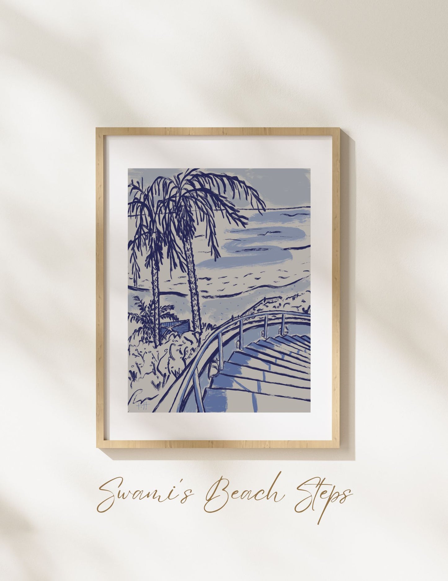 "Swami's Beach Steps" Print